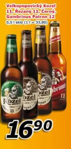 ESO MARKET Velkopopovický Kozel 11, Rezaný 11, Černý, Gambrinus Patron 12 nabídka