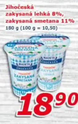 ESO MARKET Madeta Jihočeská zakysaná lehká 8%, zakysaná smetana 11% nabídka