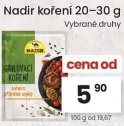 Kubík potraviny Nadir koření nabídka