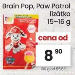 Kubík potraviny Brain Pop, Paw Patrol lízátko nabídka