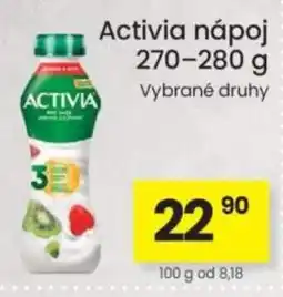 Kubík potraviny Activia nápoj nabídka