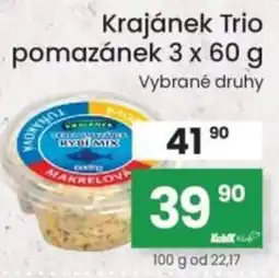 Kubík potraviny Krajánek Trio pomazánek nabídka