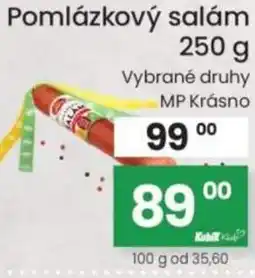 Kubík potraviny Pomlázkový salám nabídka