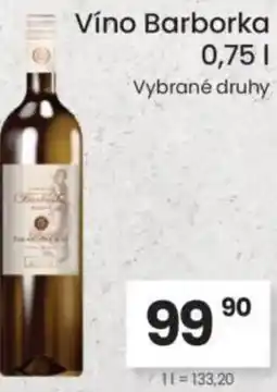 Kubík potraviny Víno Barborka nabídka