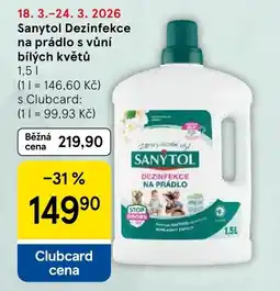 Tesco Sanytol Dezinfekce na prádlo s vůní bílých květů nabídka