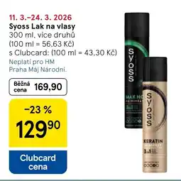 Tesco Syoss Lak na vlasy nabídka