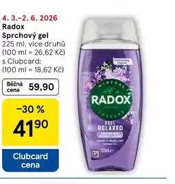 Tesco Radox Sprchový gel nabídka