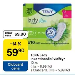 Tesco TENA Lady Inkontinenční vložky nabídka