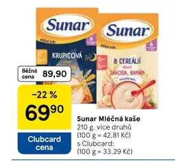 Tesco Sunar Mléčná kaše nabídka