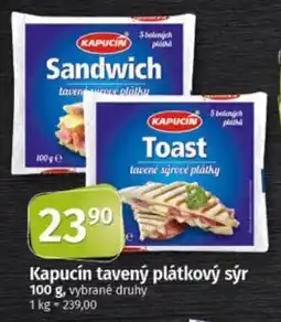 Coop Kapucín tavený plátkový sýr nabídka
