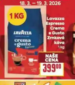 Billa Lavazza espresso crema e gusto zrnková káva nabídka