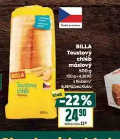 Billa Billa toustový chléb máslový nabídka