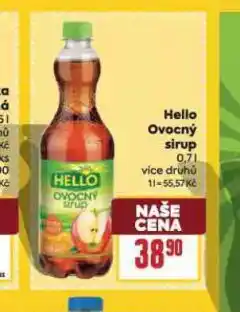 Billa Hello ovocný sirup nabídka
