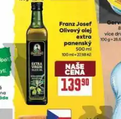 Billa Franz josef olivový olej extra panenský nabídka