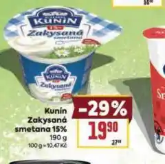 Billa Kunín zakysaná smetana 15% nabídka
