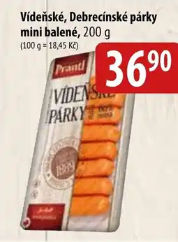 Bala Vídeňské, Debrecínské párky mini balené nabídka
