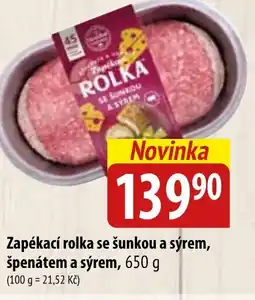 Bala Zapékací rolka se šunkou a sýrem, špenátem a sýrem nabídka
