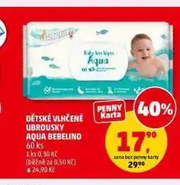 Penny Market DĚTSKÉ VLHČENÉ UBROUSKY AQUA BEBELINO, 60 ks nabídka