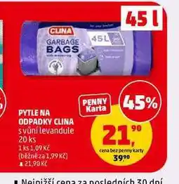 Penny Market PYTLE NA ODPADKY CLINA, 20 ks nabídka