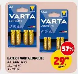 Penny Market BATERIE VARTA LONGLIFE AA, AAA, 4 ks nabídka
