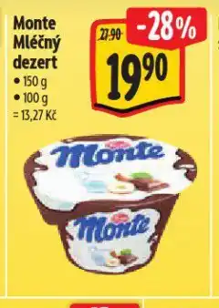 Albert Monte mléčný dezert nabídka
