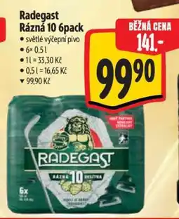 Albert Radegast Rázná 10 6pack nabídka