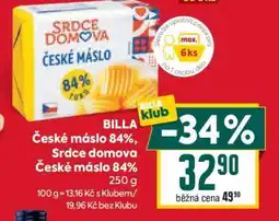 Billa České máslo 84%, Srdce domova nabídka