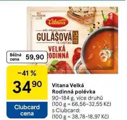 Tesco Vitana Velká Rodinná polévka, 90-184 g, více druhů nabídka