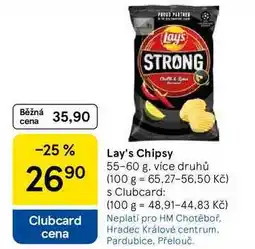 Tesco Lay's Chipsy, 55-60 g, více druhů nabídka