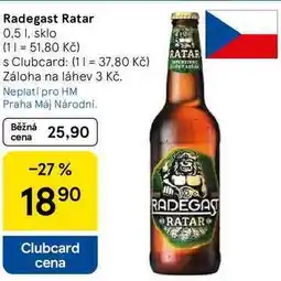 Tesco Radegast Ratar, 0.5 l, sklo nabídka