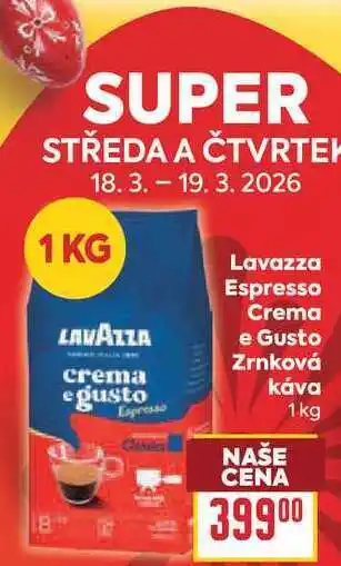 Billa Lavazza Espresso Crema e Gusto Zrnková Κάνα nabídka