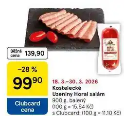 Tesco Kostelecké Uzeniny Horal salám, 900 g, balený nabídka