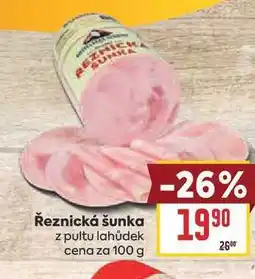 Billa Řeznická šunka z pultu lahůdek cena za nabídka