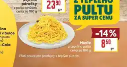 Billa Nudle z teplého pultu cena za nabídka