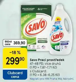 Tesco Savo Prací prostředek, 47-48 PD, více druhů nabídka