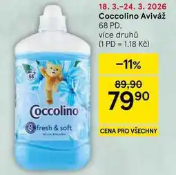 Tesco Coccolino Aviváž, 68 PD. více druhů nabídka
