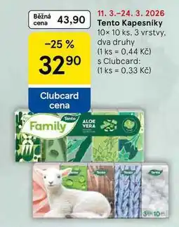 Tesco Tento Kapesníky, 10x 10 ks. 3 vrstvy nabídka