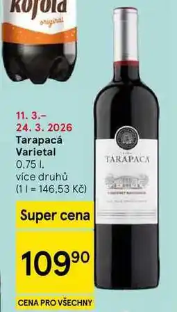 Tesco Tarapacá Varietal, 0.75 l, více druhů nabídka