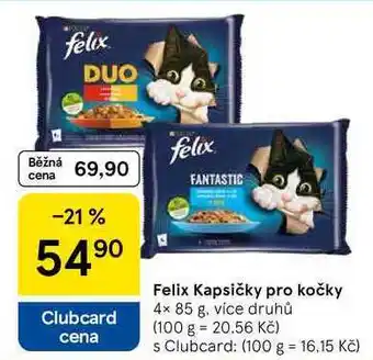 Tesco Felix Kapsičky pro kočky, 4× 85 g, více druhů nabídka