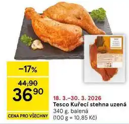 Tesco Tesco Kuřecí stehna uzená, 340 g, balená nabídka