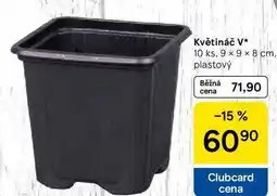 Tesco Květináč V, 10 ks, 9 x 9 x 8 cm, plastový nabídka