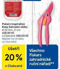 Tesco Fiskars Inspiration Ruby Zahradní nůžky, Ø 20 mm, 21 cm nabídka