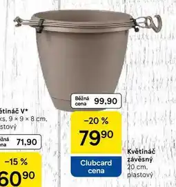 Tesco Květináč závěsný, 20 cm. plastový nabídka