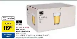 Tesco F&F Home Kónické sklenice, 6 ks nabídka