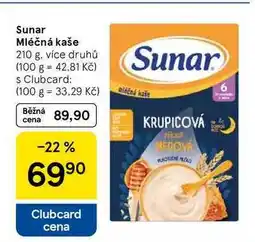 Tesco Sunar Mléčná kaše, 210 g. více druhů nabídka