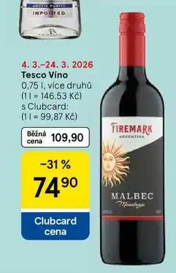 Tesco Tesco Víno, 0,75 I, více druhů nabídka