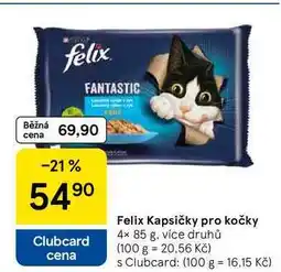 Tesco Felix Kapsičky pro kočky, 4× nabídka