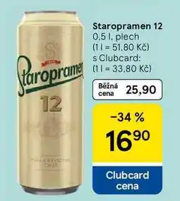 Tesco Staropramen 12, 0.5 l, plech nabídka