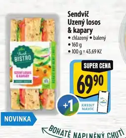 Albert Sendvič Uzený losos & kapary nabídka