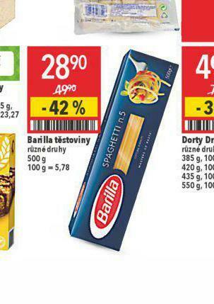 Globus Barilla těstoviny nabídka